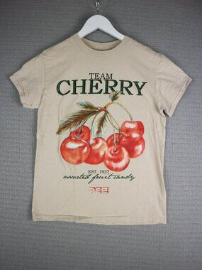PEZ Candy Cherry Graphic Tee Beige Mens Small